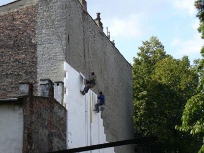 Ocieplanie ściany szczytowej budynku ul. Topolowa 10, Kraków